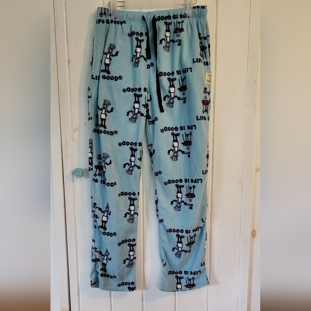 Life Is Good BBQ Camping Print Fleece Bottoms